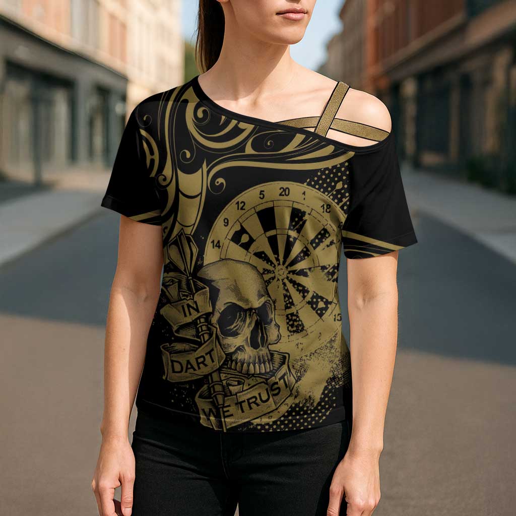 New Zealand Darts Cross Shoulder Shirt Skull In Dart We Trust Maori Pattern - Aussie Hoodie