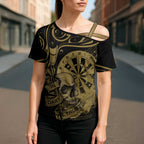 New Zealand Darts Cross Shoulder Shirt Skull In Dart We Trust Maori Pattern - Aussie Hoodie
