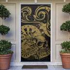 New Zealand Darts Door Cover Skull In Dart We Trust Maori Pattern - Aussie Hoodie