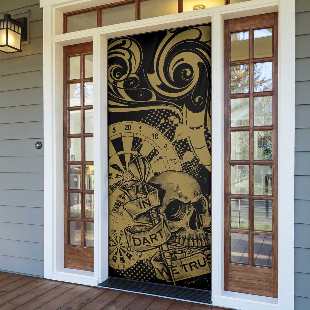 New Zealand Darts Door Cover Skull In Dart We Trust Maori Pattern - Aussie Hoodie