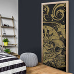New Zealand Darts Door Cover Skull In Dart We Trust Maori Pattern - Aussie Hoodie