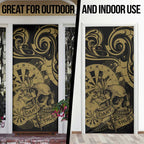 New Zealand Darts Door Cover Skull In Dart We Trust Maori Pattern - Aussie Hoodie