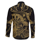 New Zealand Darts Family Matching Mermaid Dress and Hawaiian Shirt Skull In Dart We Trust Maori Pattern - Aussie Hoodie