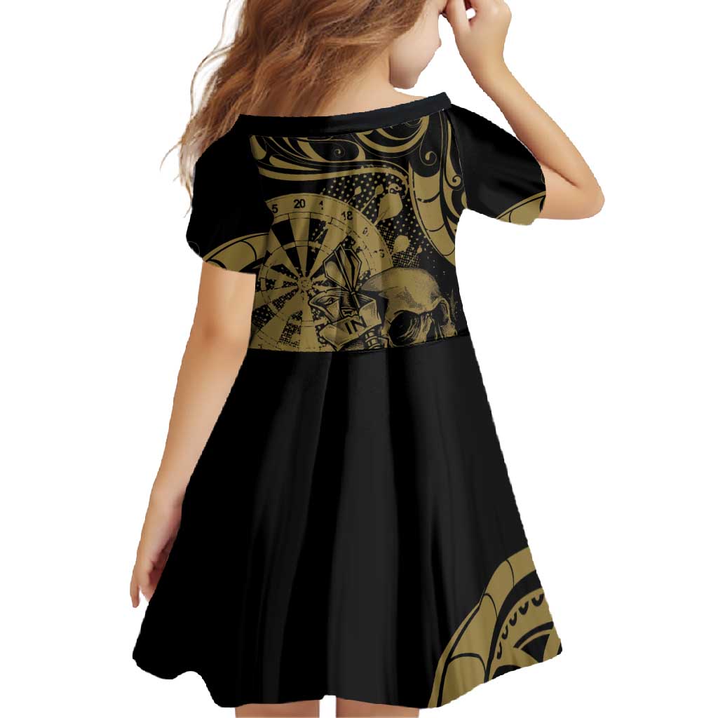 New Zealand Darts Family Matching Off Shoulder Maxi Dress and Hawaiian Shirt Skull In Dart We Trust Maori Pattern - Aussie Hoodie