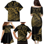 New Zealand Darts Family Matching Puletasi and Hawaiian Shirt Skull In Dart We Trust Maori Pattern - Aussie Hoodie