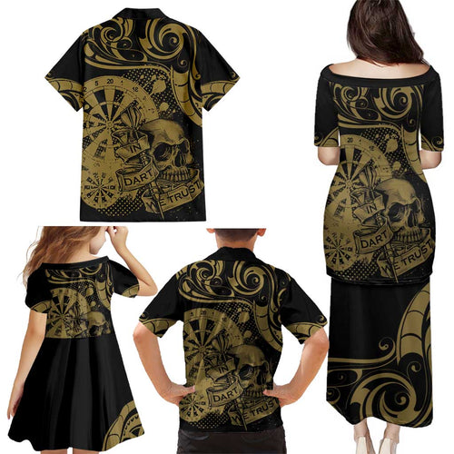New Zealand Darts Family Matching Puletasi and Hawaiian Shirt Skull In Dart We Trust Maori Pattern - Aussie Hoodie