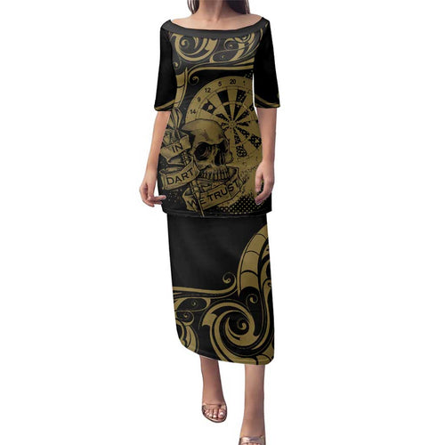 New Zealand Darts Family Matching Puletasi and Hawaiian Shirt Skull In Dart We Trust Maori Pattern - Aussie Hoodie