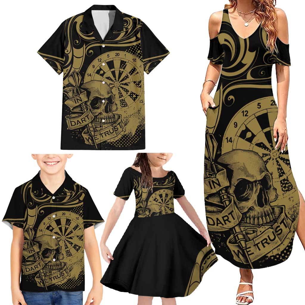 New Zealand Darts Family Matching Summer Maxi Dress and Hawaiian Shirt Skull In Dart We Trust Maori Pattern - Aussie Hoodie