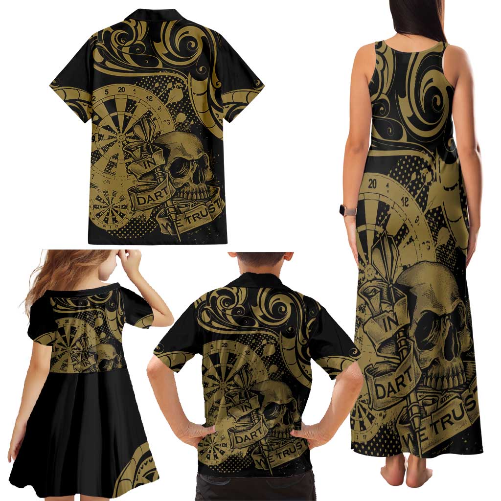 New Zealand Darts Family Matching Tank Maxi Dress and Hawaiian Shirt Skull In Dart We Trust Maori Pattern - Aussie Hoodie
