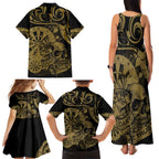 New Zealand Darts Family Matching Tank Maxi Dress and Hawaiian Shirt Skull In Dart We Trust Maori Pattern - Aussie Hoodie