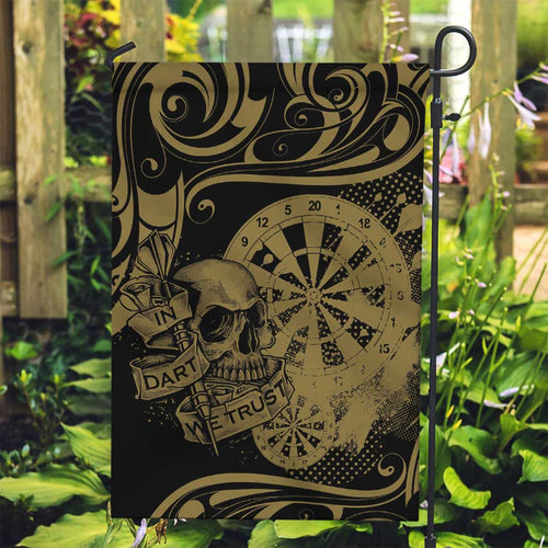 New Zealand Darts Garden Flag Skull In Dart We Trust Maori Pattern - Aussie Hoodie