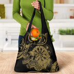 New Zealand Darts Grocery Bag Skull In Dart We Trust Maori Pattern - Aussie Hoodie