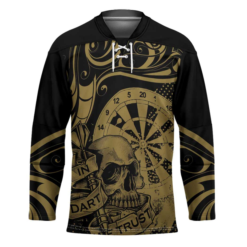 New Zealand Darts Hockey Jersey Skull In Dart We Trust Maori Pattern - Aussie Hoodie