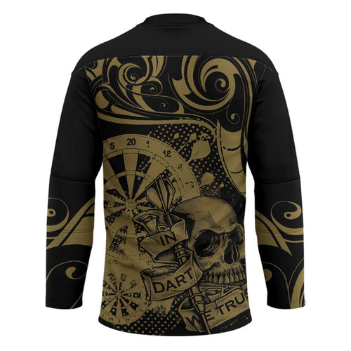 New Zealand Darts Hockey Jersey Skull In Dart We Trust Maori Pattern - Aussie Hoodie