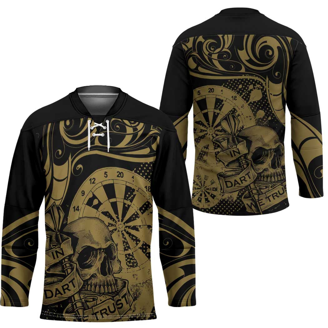 New Zealand Darts Hockey Jersey Skull In Dart We Trust Maori Pattern - Aussie Hoodie