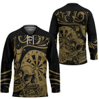 New Zealand Darts Hockey Jersey Skull In Dart We Trust Maori Pattern - Aussie Hoodie