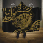 New Zealand Darts Hooded Blanket Skull In Dart We Trust Maori Pattern - Aussie Hoodie