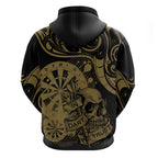New Zealand Darts Hoodie Skull In Dart We Trust Maori Pattern - Aussie Hoodie