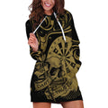 New Zealand Darts Hoodie Dress Skull In Dart We Trust Maori Pattern - Aussie Hoodie