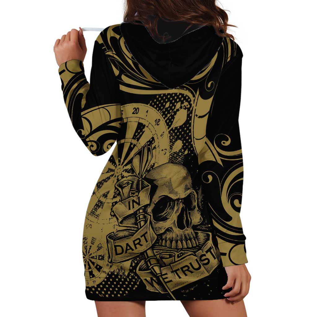 New Zealand Darts Hoodie Dress Skull In Dart We Trust Maori Pattern - Aussie Hoodie
