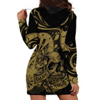 New Zealand Darts Hoodie Dress Skull In Dart We Trust Maori Pattern - Aussie Hoodie