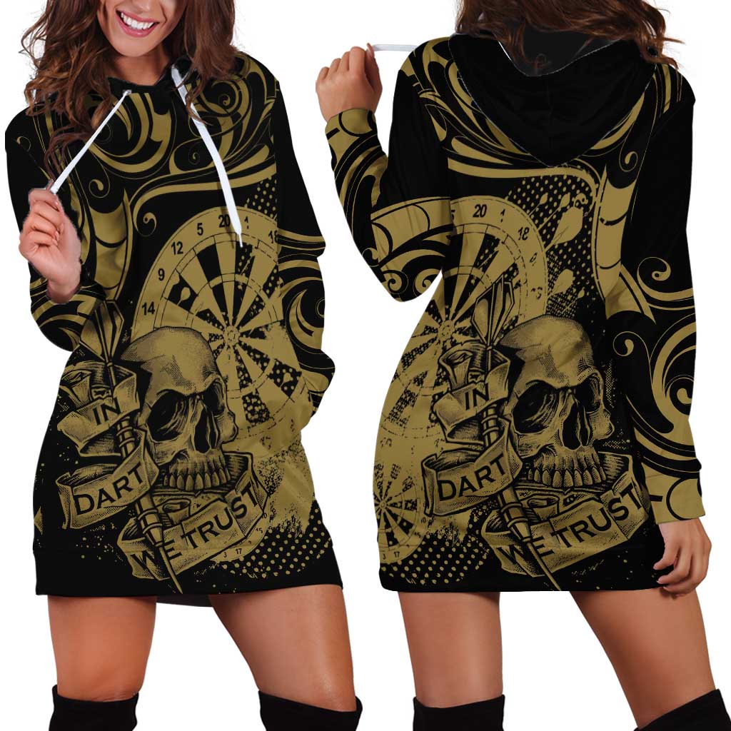 New Zealand Darts Hoodie Dress Skull In Dart We Trust Maori Pattern - Aussie Hoodie