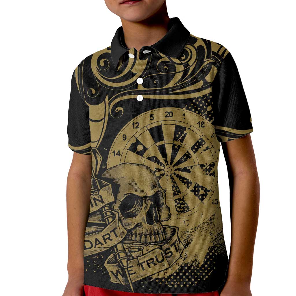 New Zealand Darts Kid Polo Shirt Skull In Dart We Trust Maori Pattern - Aussie Hoodie