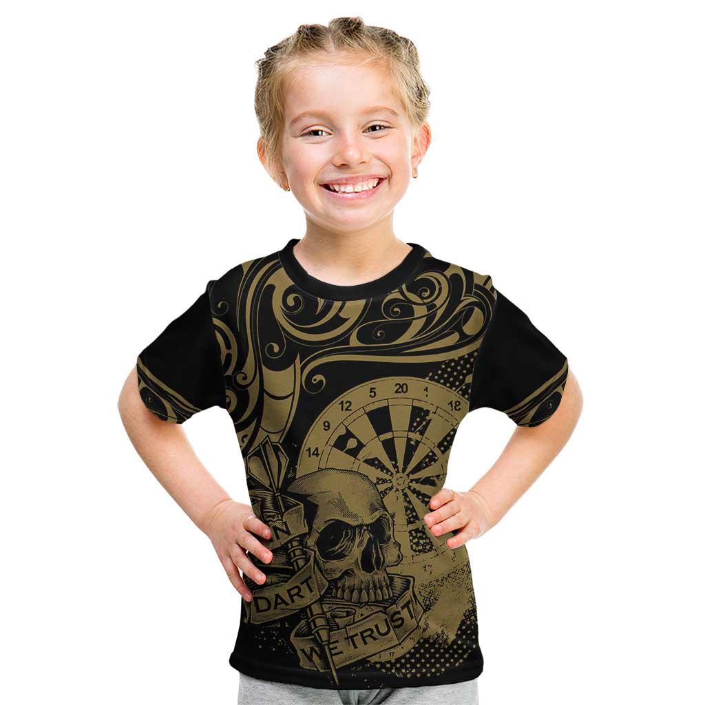 New Zealand Darts Kid T Shirt Skull In Dart We Trust Maori Pattern - Aussie Hoodie