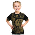 New Zealand Darts Kid T Shirt Skull In Dart We Trust Maori Pattern - Aussie Hoodie