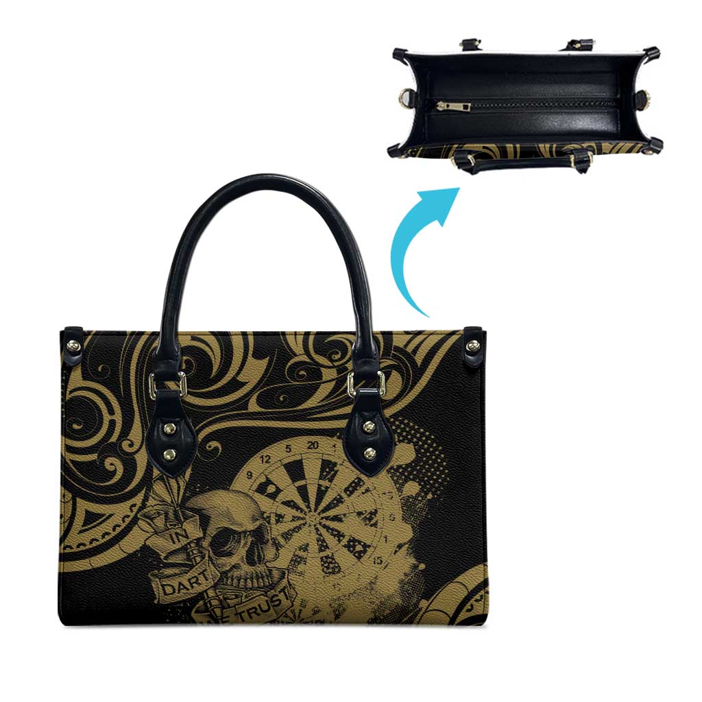 New Zealand Darts Leather Bag Skull In Dart We Trust Maori Pattern - Aussie Hoodie
