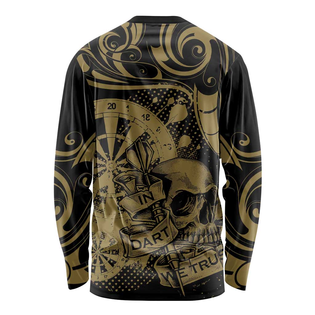 New Zealand Darts Long Sleeve Shirt Skull In Dart We Trust Maori Pattern - Aussie Hoodie