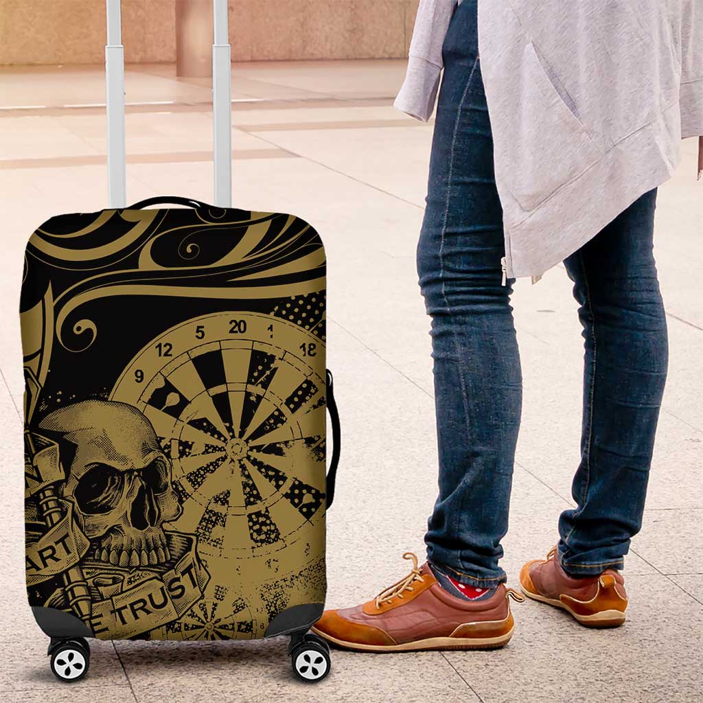 New Zealand Darts Luggage Cover Skull In Dart We Trust Maori Pattern - Aussie Hoodie