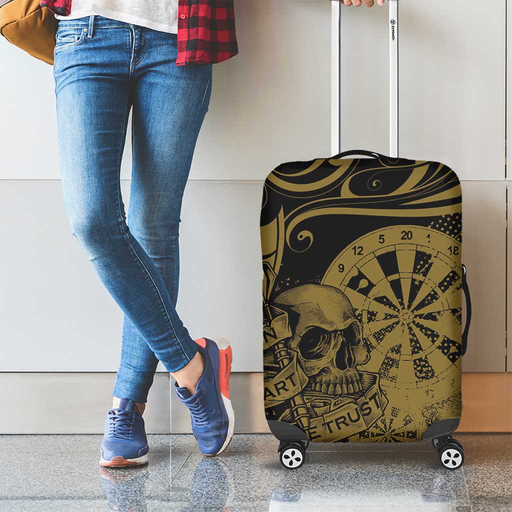 New Zealand Darts Luggage Cover Skull In Dart We Trust Maori Pattern - Aussie Hoodie