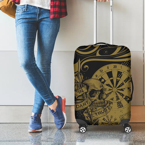 New Zealand Darts Luggage Cover Skull In Dart We Trust Maori Pattern LT14
