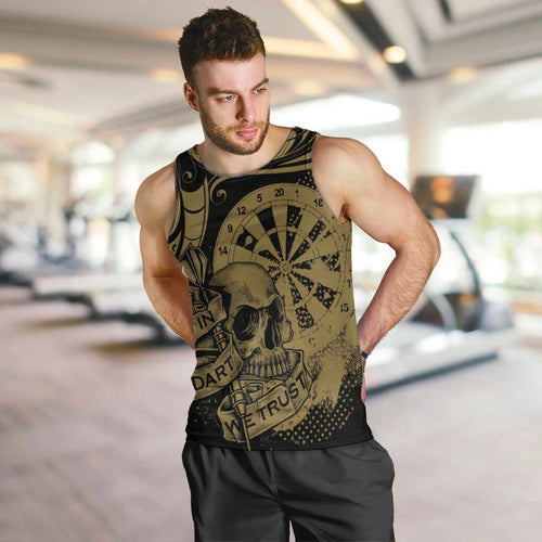 New Zealand Darts Men Tank Top Skull In Dart We Trust Maori Pattern - Aussie Hoodie