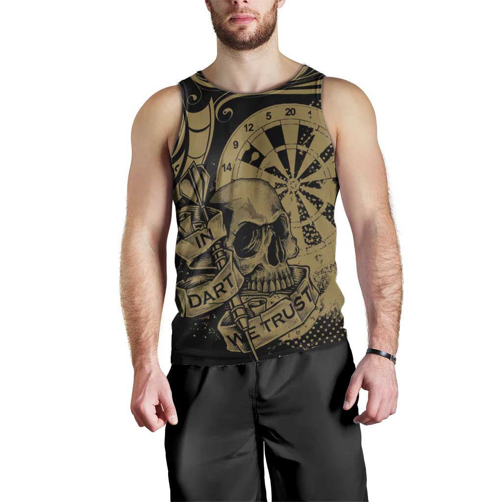 New Zealand Darts Men Tank Top Skull In Dart We Trust Maori Pattern - Aussie Hoodie