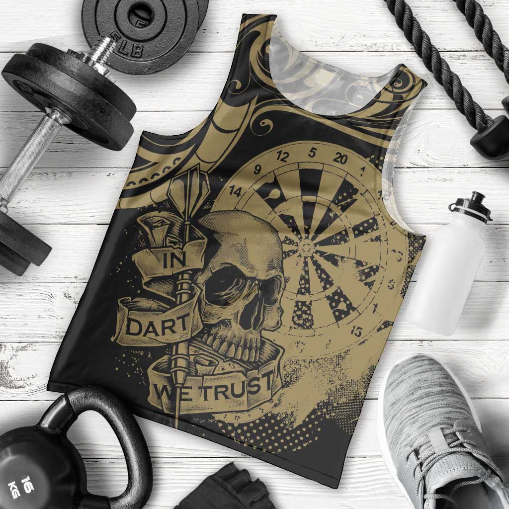 New Zealand Darts Men Tank Top Skull In Dart We Trust Maori Pattern - Aussie Hoodie