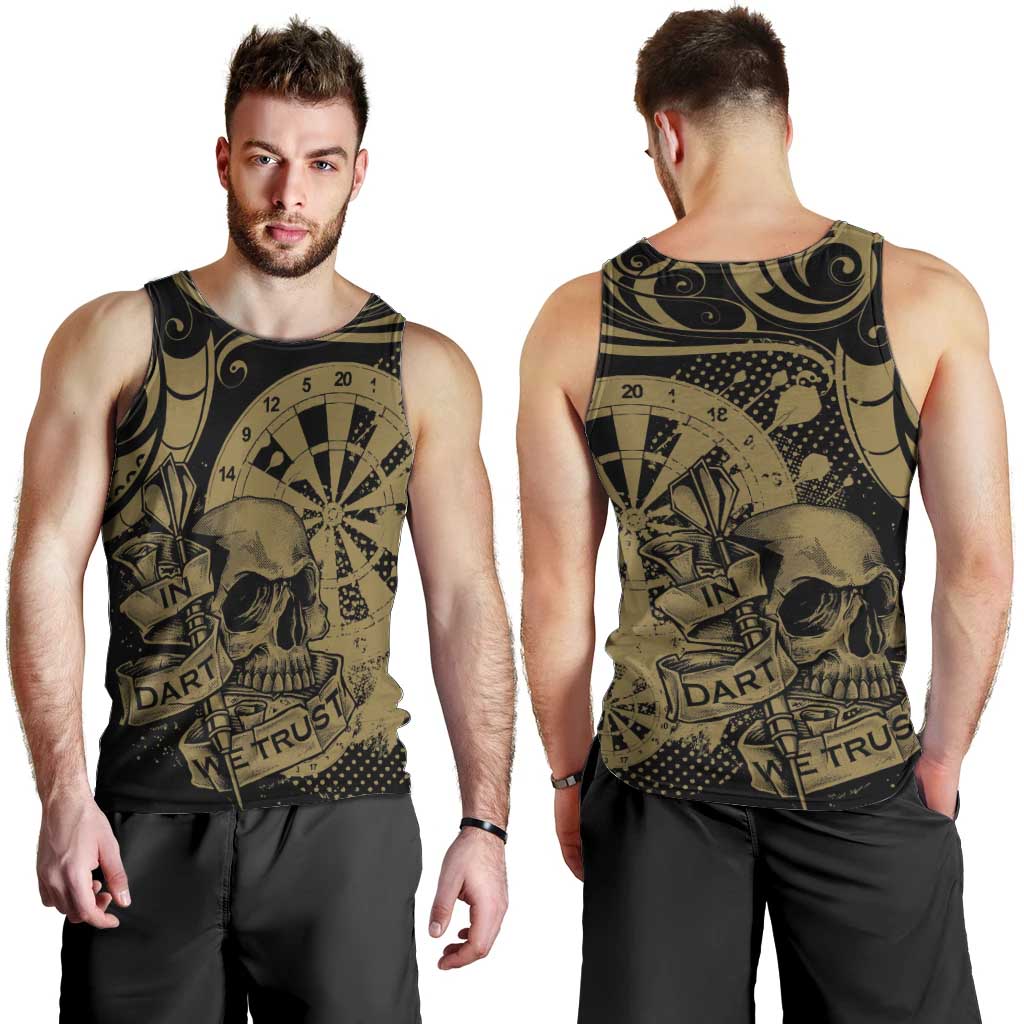 New Zealand Darts Men Tank Top Skull In Dart We Trust Maori Pattern - Aussie Hoodie