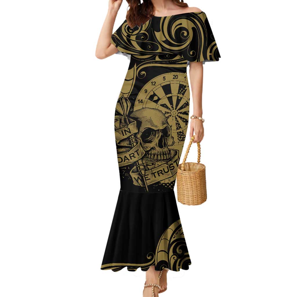New Zealand Darts Mermaid Dress Skull In Dart We Trust Maori Pattern - Aussie Hoodie