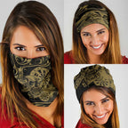 New Zealand Darts Neck Gaiter Skull In Dart We Trust Maori Pattern - Aussie Hoodie