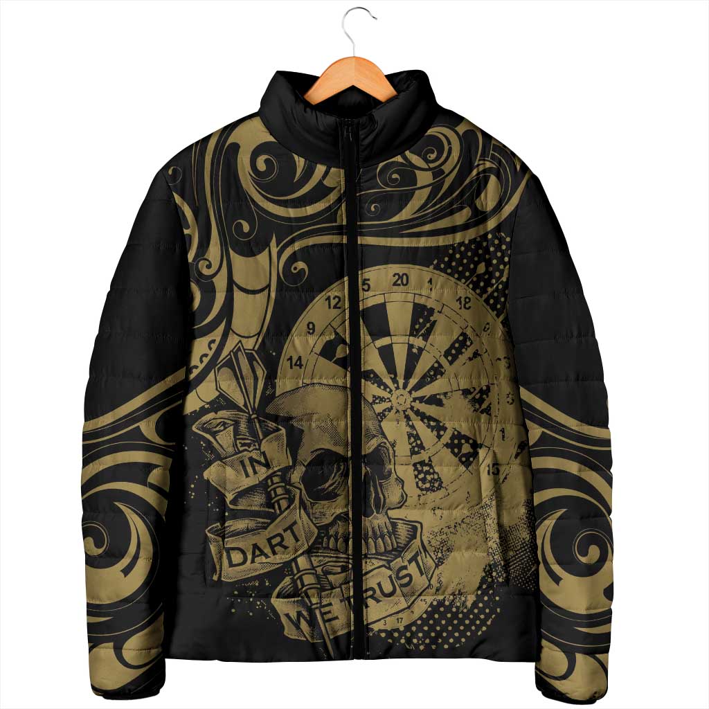 New Zealand Darts Padded Jacket Skull In Dart We Trust Maori Pattern - Aussie Hoodie