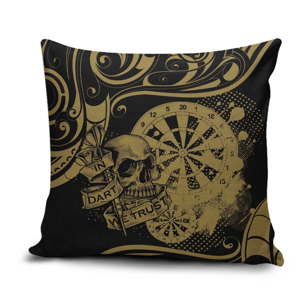 New Zealand Darts Pillow Cover Skull In Dart We Trust Maori Pattern - Aussie Hoodie