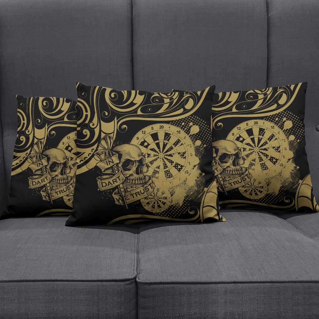 New Zealand Darts Pillow Cover Skull In Dart We Trust Maori Pattern - Aussie Hoodie