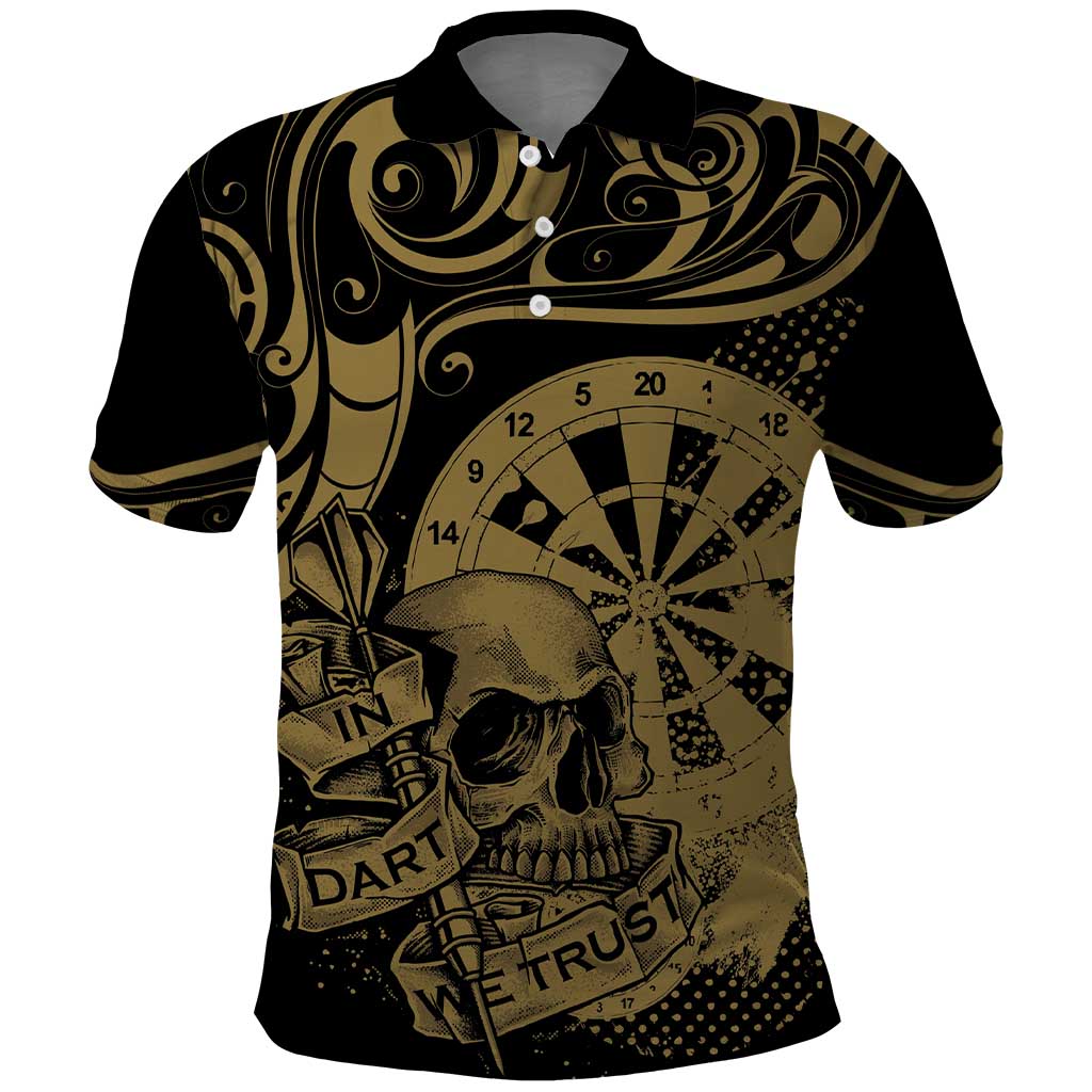 New Zealand Darts Polo Shirt Skull In Dart We Trust Maori Pattern - Aussie Hoodie