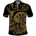 New Zealand Darts Polo Shirt Skull In Dart We Trust Maori Pattern - Aussie Hoodie
