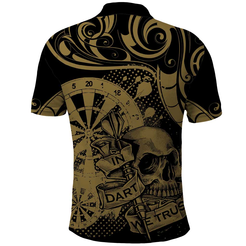 New Zealand Darts Polo Shirt Skull In Dart We Trust Maori Pattern - Aussie Hoodie