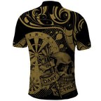 New Zealand Darts Polo Shirt Skull In Dart We Trust Maori Pattern - Aussie Hoodie