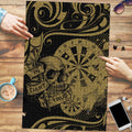 New Zealand Darts Puzzle Skull In Dart We Trust Maori Pattern - Aussie Hoodie