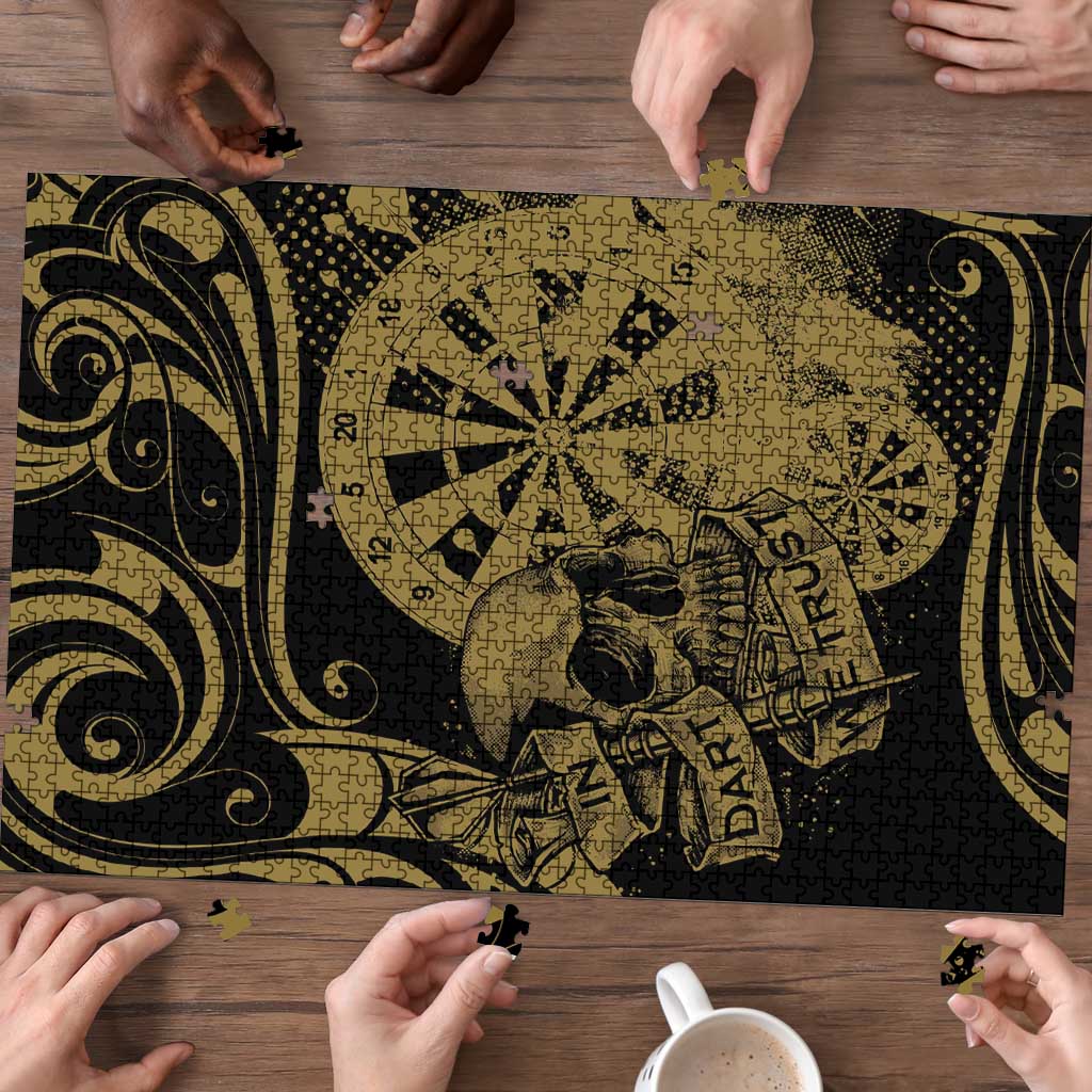 New Zealand Darts Puzzle Skull In Dart We Trust Maori Pattern - Aussie Hoodie