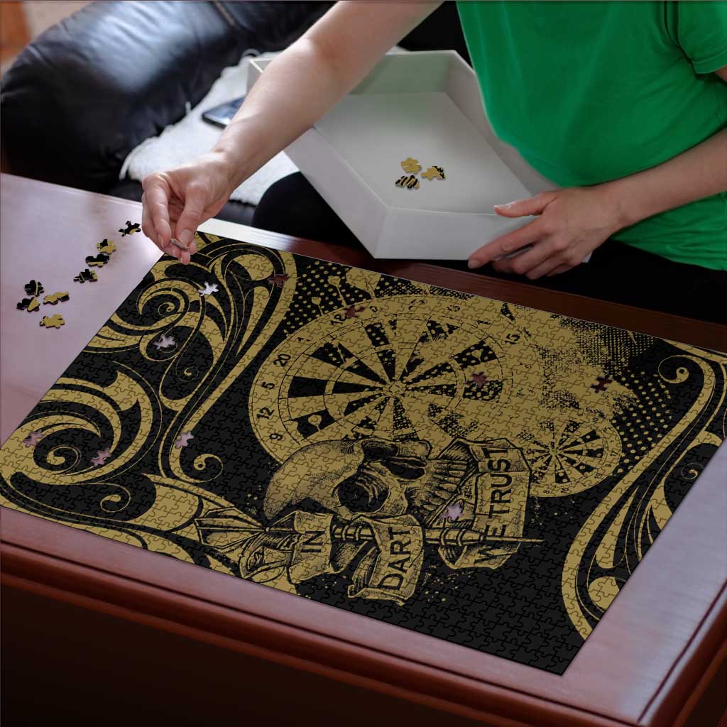 New Zealand Darts Puzzle Skull In Dart We Trust Maori Pattern - Aussie Hoodie